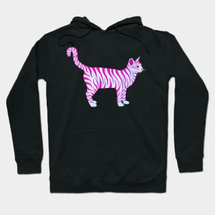 Pink Magenta Striped Tabby Cat Hoodie